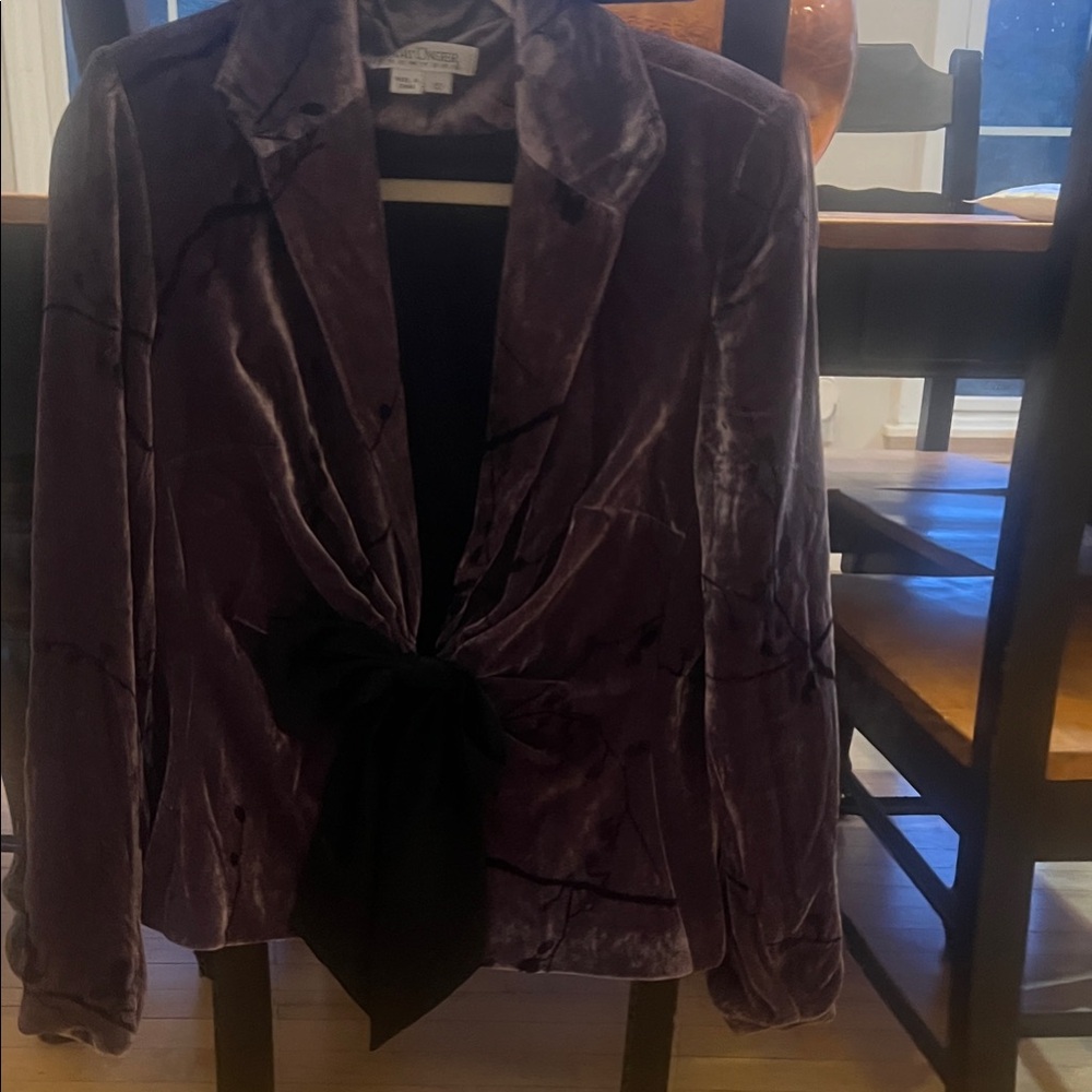 Kay Unger Velvet Blazer in Deep Purple